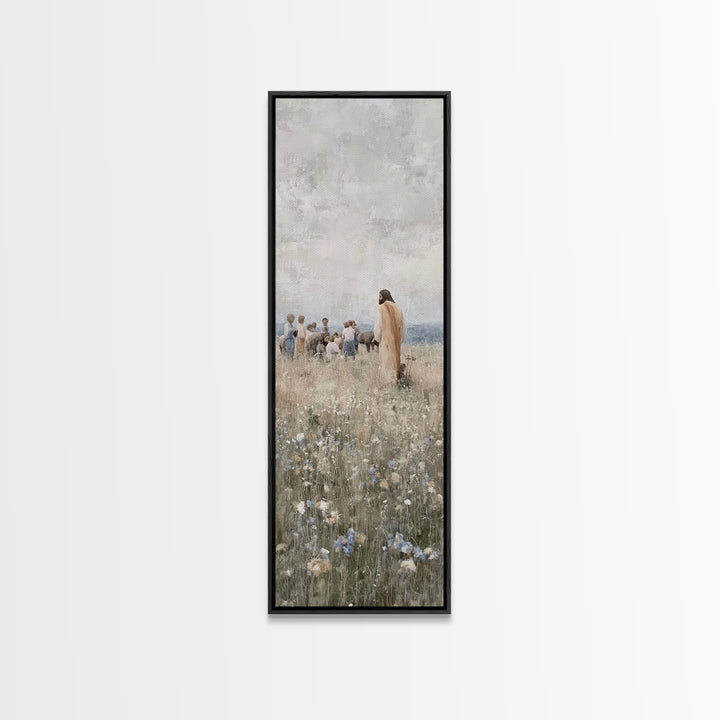 Teaching Of Peace | Framed Canvas Print | Jesus Art Print | Christian Wall Art | Christian Art Canvas | Tall Skinny Art Print | Christian A