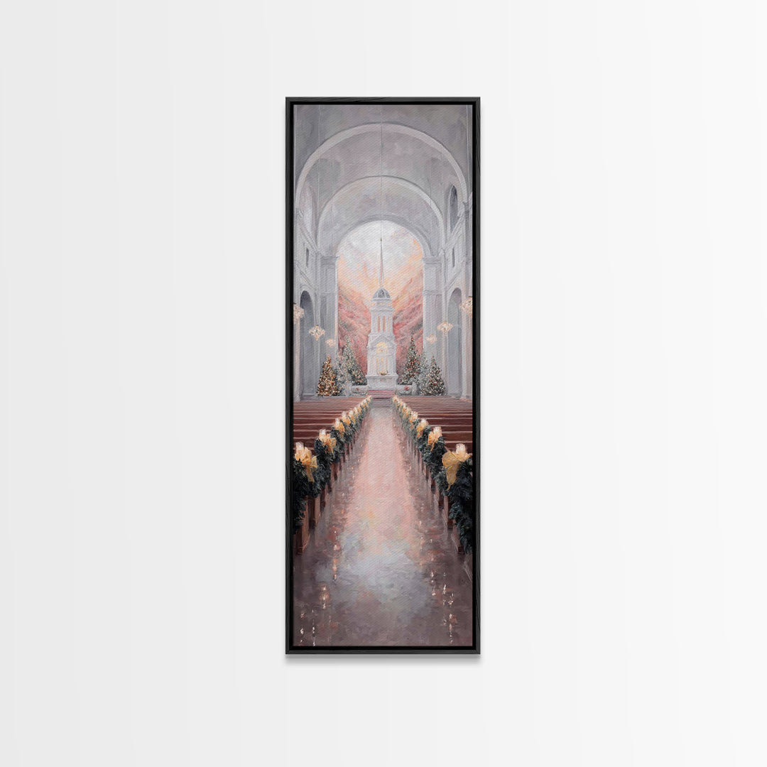 Golden Advent Glow – Framed Canvas Print – Skinny Art – Christian Christmas Art – Christian Art Canvas – Christian Wall Art – Christmas Art