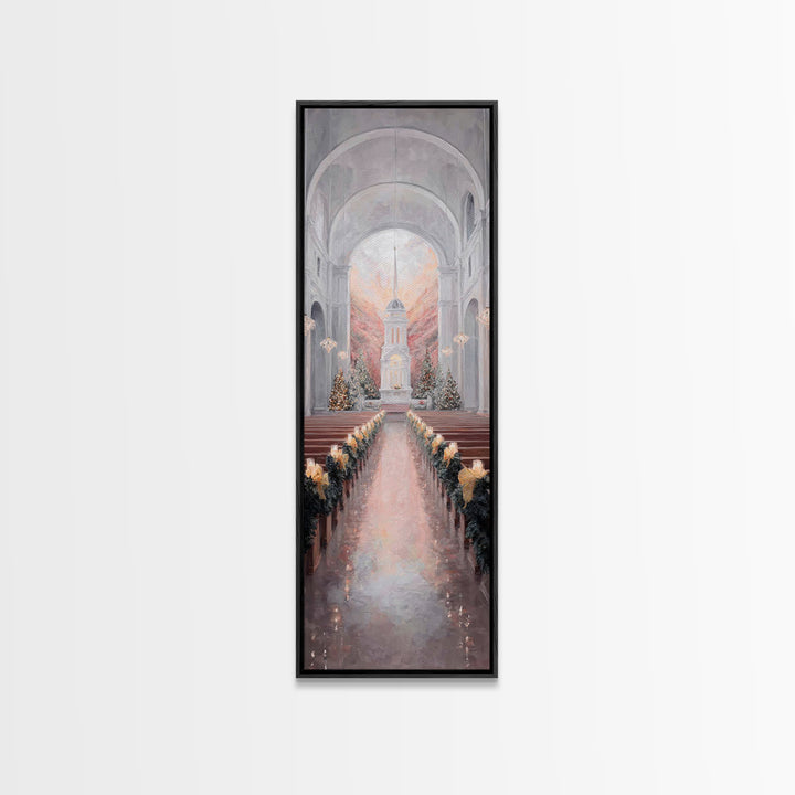 Golden Advent Glow – Framed Canvas Print – Skinny Art – Christian Christmas Art – Christian Art Canvas – Christian Wall Art – Christmas Art
