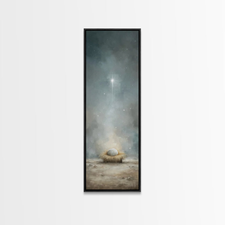 Divine Birth Star – Framed Canvas Print – Christian Christmas Art – Jesus Painting – Christian Art Canvas – Christmas Art – Christian Wall