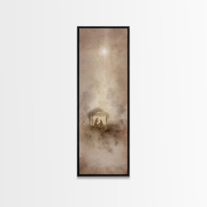 Silent Bethlehem Night – Framed Canvas Print – Christian Art Canvas – Christian Wall Art – Christian Christmas Art – Jesus Painting – Chris