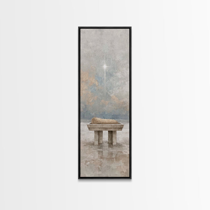 Radiant Nativity Hope – Framed Canvas Print – Christian Wall Art – Christmas Art – Christian Christmas Art – Bible Art – Jesus Painting – C