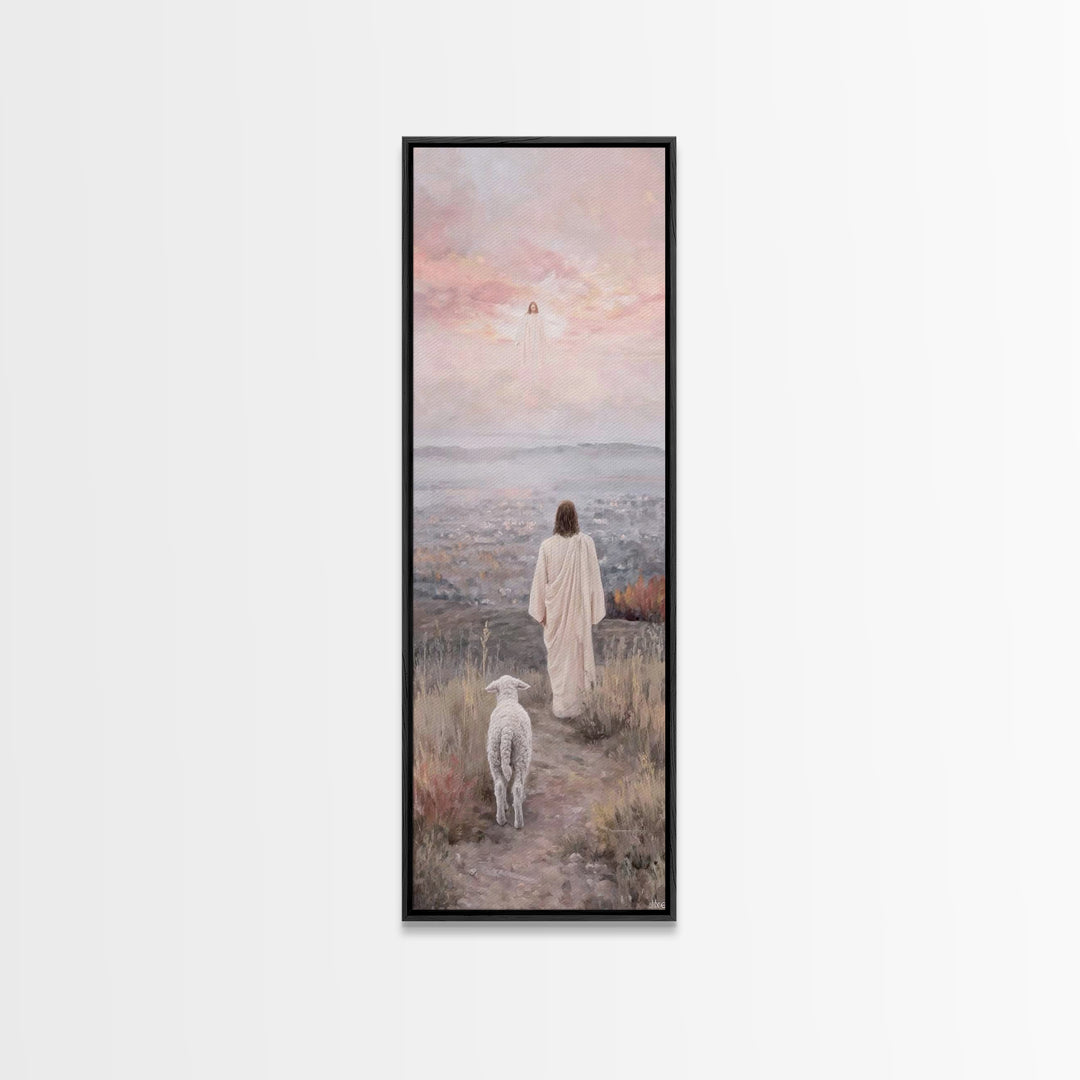 The Shepherd’s Path – Framed Canvas Print – Bible Art – Christian Wall Art – Jesus Painting – Christian Christmas Art – Christian Art Canva