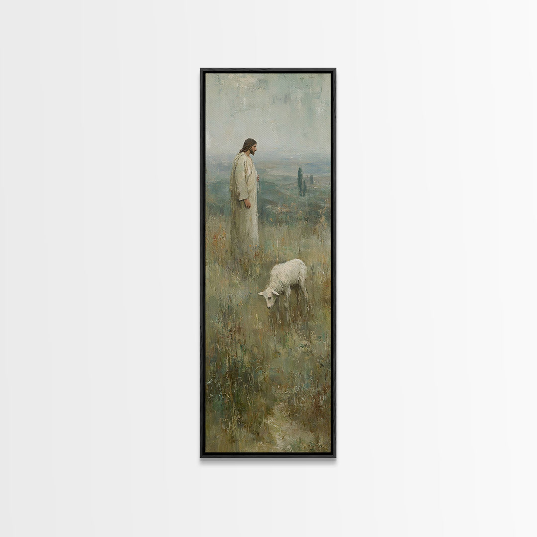Path of Grace, Framed Canvas Print, Tall Skinny Art Print, Christian Wall Art, Jesus Christmas Art, Christian Decorations, Modern Christian