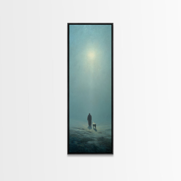 Sacred Solitude | Framed Canvas Print | Skinny Art | Large Christian Painting | Jesus Art Print | Christian Christmas Art | Christian Wall