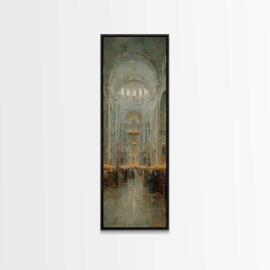 Cathedral Dawn Joy – Framed Canvas Print – Tall Narrow Wall Art – Christian Art Canvas – Christmas Wall Art – Christian Wall Art – Christia