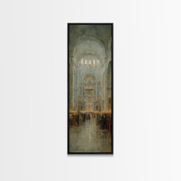 Cathedral Dawn Joy – Framed Canvas Print – Tall Narrow Wall Art – Christian Art Canvas – Christmas Wall Art – Christian Wall Art – Christia