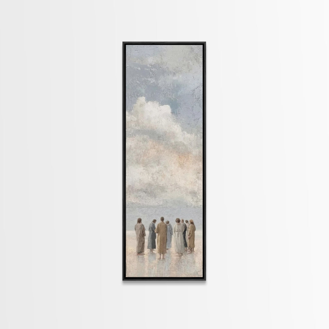 Gathered In Light – Framed Canvas Print – Tall Skinny Art Print – Christian Art Canvas – Christian Wall Art – Jesus Painting – Christian Ch