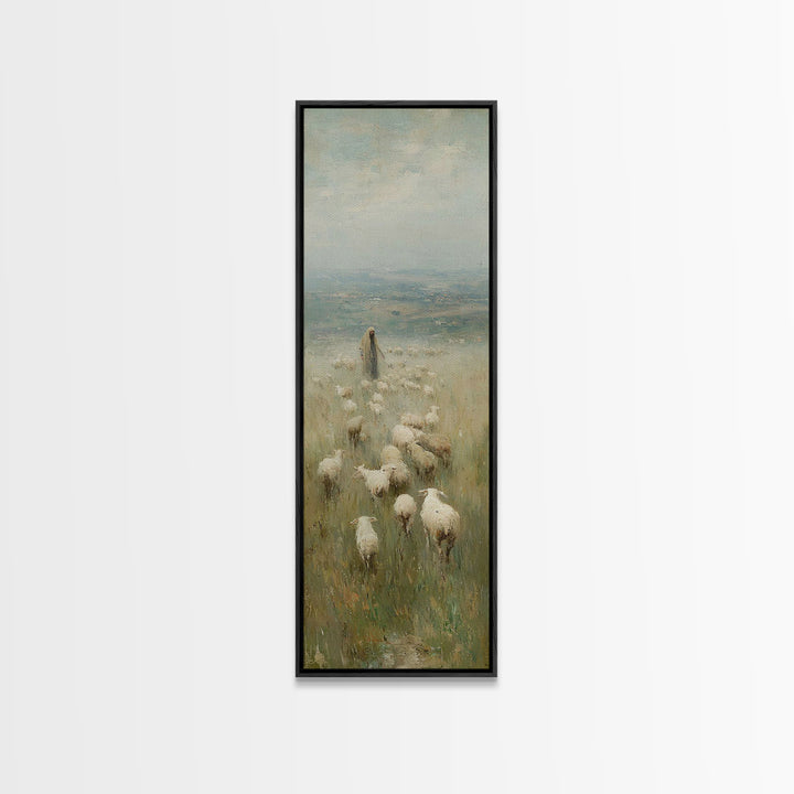 Hills Of Mercy - Framed Canvas Print - Christian Art Canvas - Jesus Painting - Christian Wall Art - Narrow Art - Christian Christmas Art