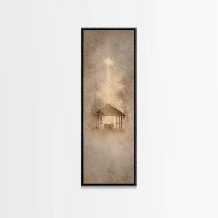 Radiant Hope Star | Framed Canvas Print | Christmas Art | Christian Wall Art | Christian Art Canvas | Skinny Art | Christian Christmas Art
