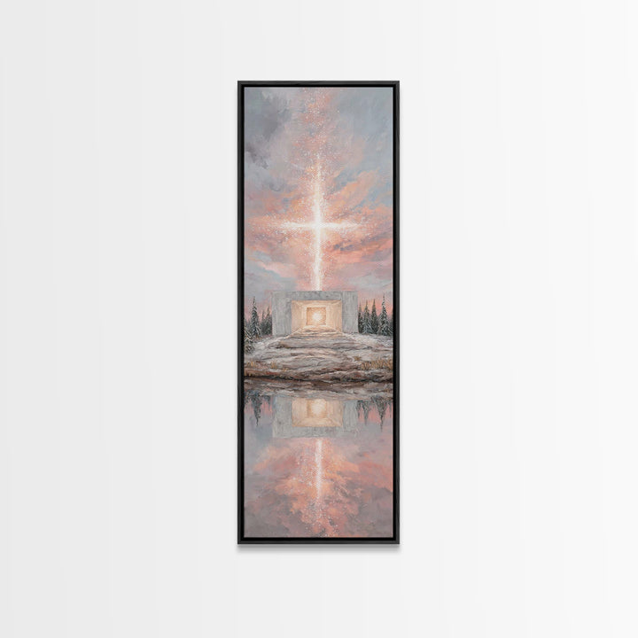 Cross Of Glory - Framed Canvas Print - Christian Wall Art - Christian Art Canvas - Christmas Art - Tall Narrow Wall Art - Christian Art