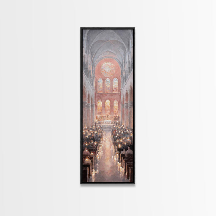 Advent Sanctuary Glow – Framed Canvas Print – Skinny Art – Christian Art Canvas – Christmas Wall Art – Christian Decor – Christian Art Prin