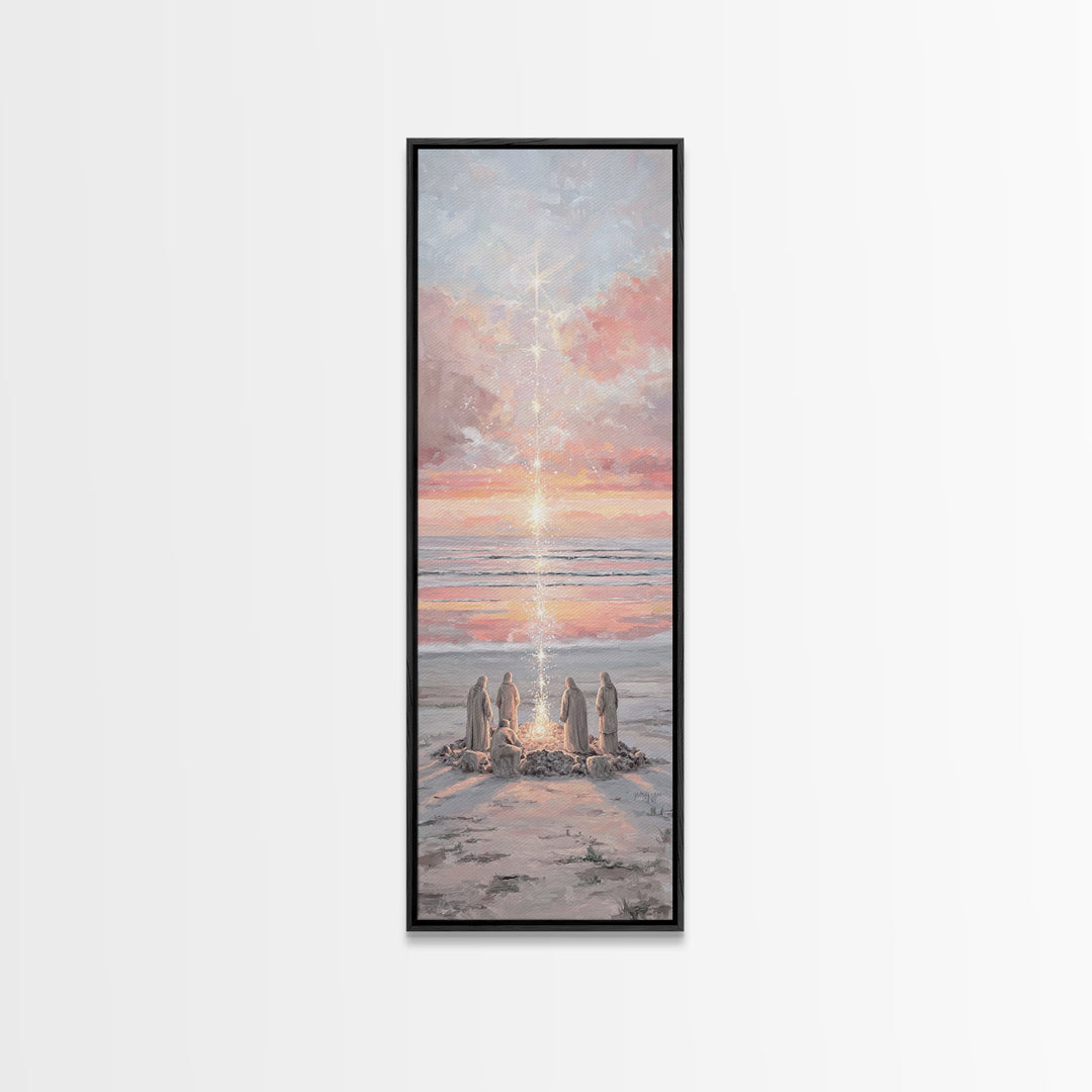 Ocean Morning Watch – Framed Canvas Print – Narrow Art – Christian Wall Art – Christian Art Work – Christmas Art