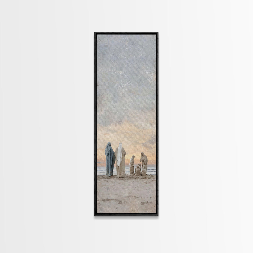 Soft Bethlehem Light – Framed Canvas Print – Tall Narrow Wall Art – Christian Art Prints – Christian Christmas Art – Jesus Painting