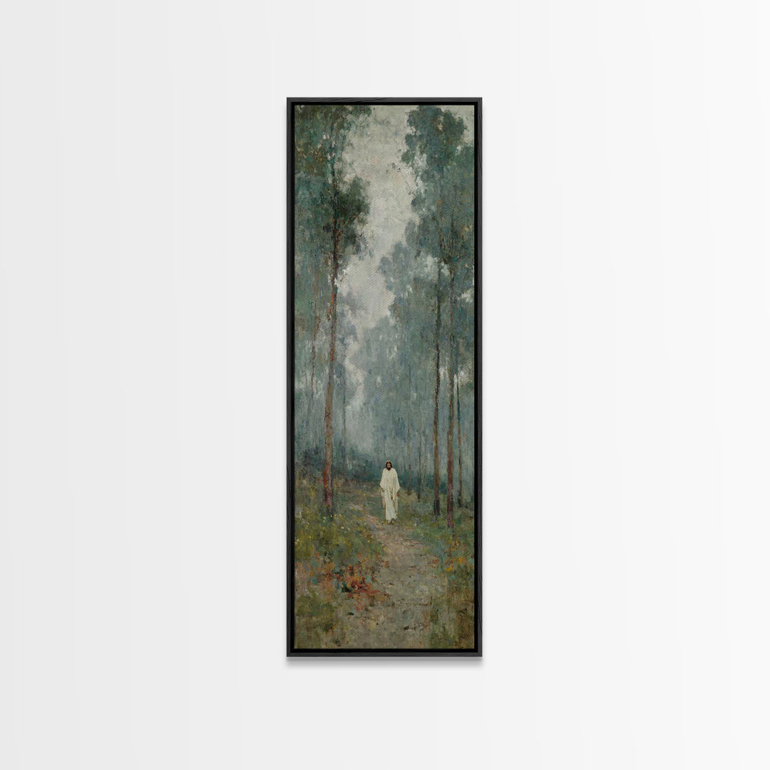 Morning Hope Trail | Framed Canvas Print | Christian Art | Christian Art Canvas | Narrow Art | Jesus Painting | Christian Christmas Art