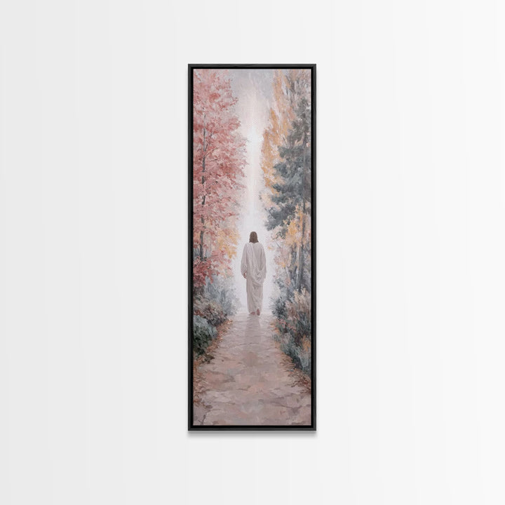 Path Of Light – Framed Canvas Print – Christian Wall Art – Jesus Painting – Christian Art Canvas – Tall Narrow Wall Art