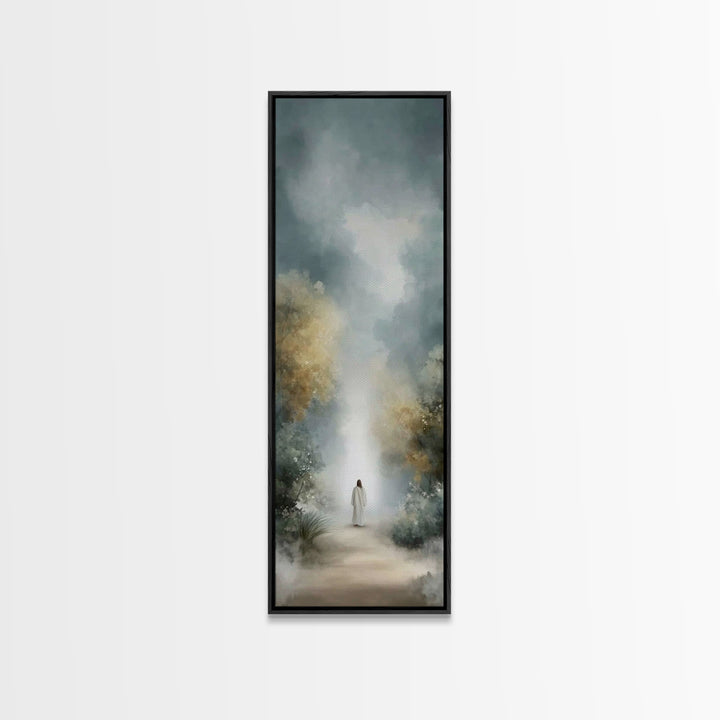 Silent Heaven Path – Framed Canvas Print – Jesus Painting – Christian Art Canvas – Christian Wall Art – Skinny Art – Christian Christmas Ar
