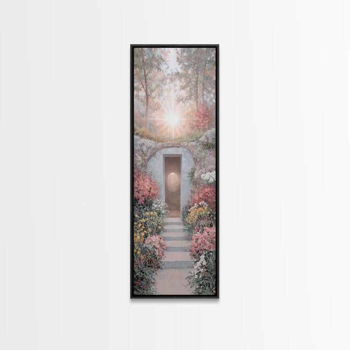 Empty Stone Light – Framed Canvas Print – Christian Art Canvas – Narrow Art – Christian Wall Art – Jesus Painting – Christian Christmas Art