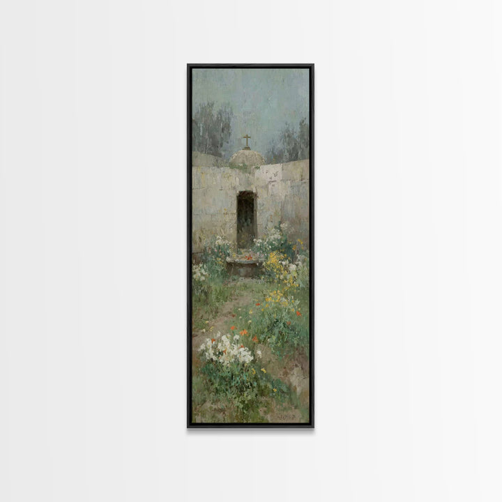 Ancient Garden Hope – Framed Canvas Print – Christian Wall Art – Jesus Painting – Narrow Art – Christian Art Canvas – Christian Christmas A