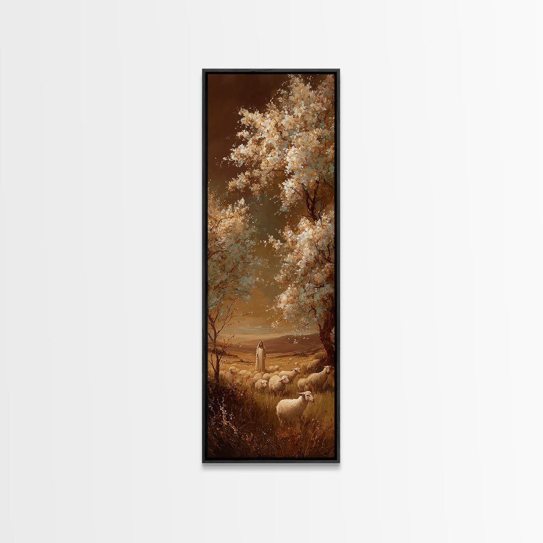 Fields Of Promise – Framed Canvas Print – Christian Wall Art – Christian Art Canvas – Tall Narrow Wall Art – Jesus Painting – Christian Gif