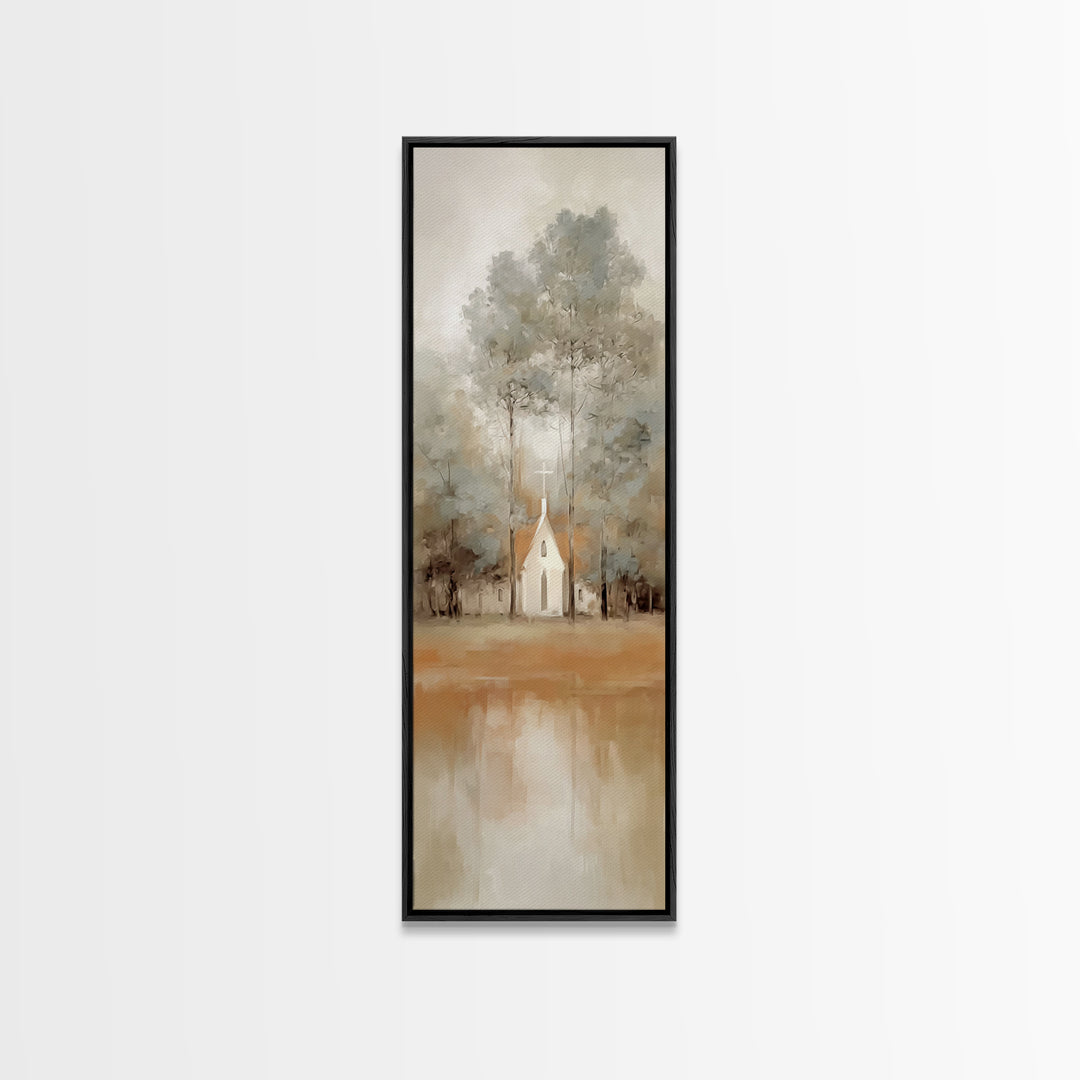 Chapel Of Stillness | Framed Canvas Print | Christian Wall Art | Christian Art Canvas | Tall Narrow Wall Art | Christian Christmas Art | Ch
