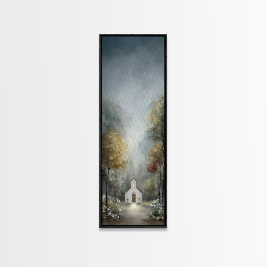 Sanctuary Of Light – Framed Canvas Print – Christian Wall Art – Modern Christian Art – Tall Skinny Art Print – Christmas Art Work – Christi