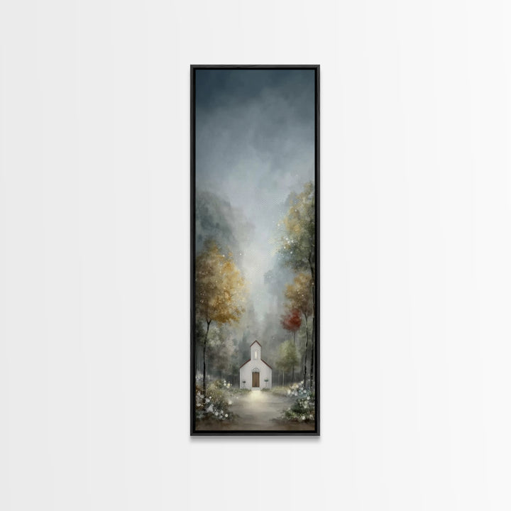 Sanctuary Of Light – Framed Canvas Print – Christian Wall Art – Modern Christian Art – Tall Skinny Art Print – Christmas Art Work – Christi
