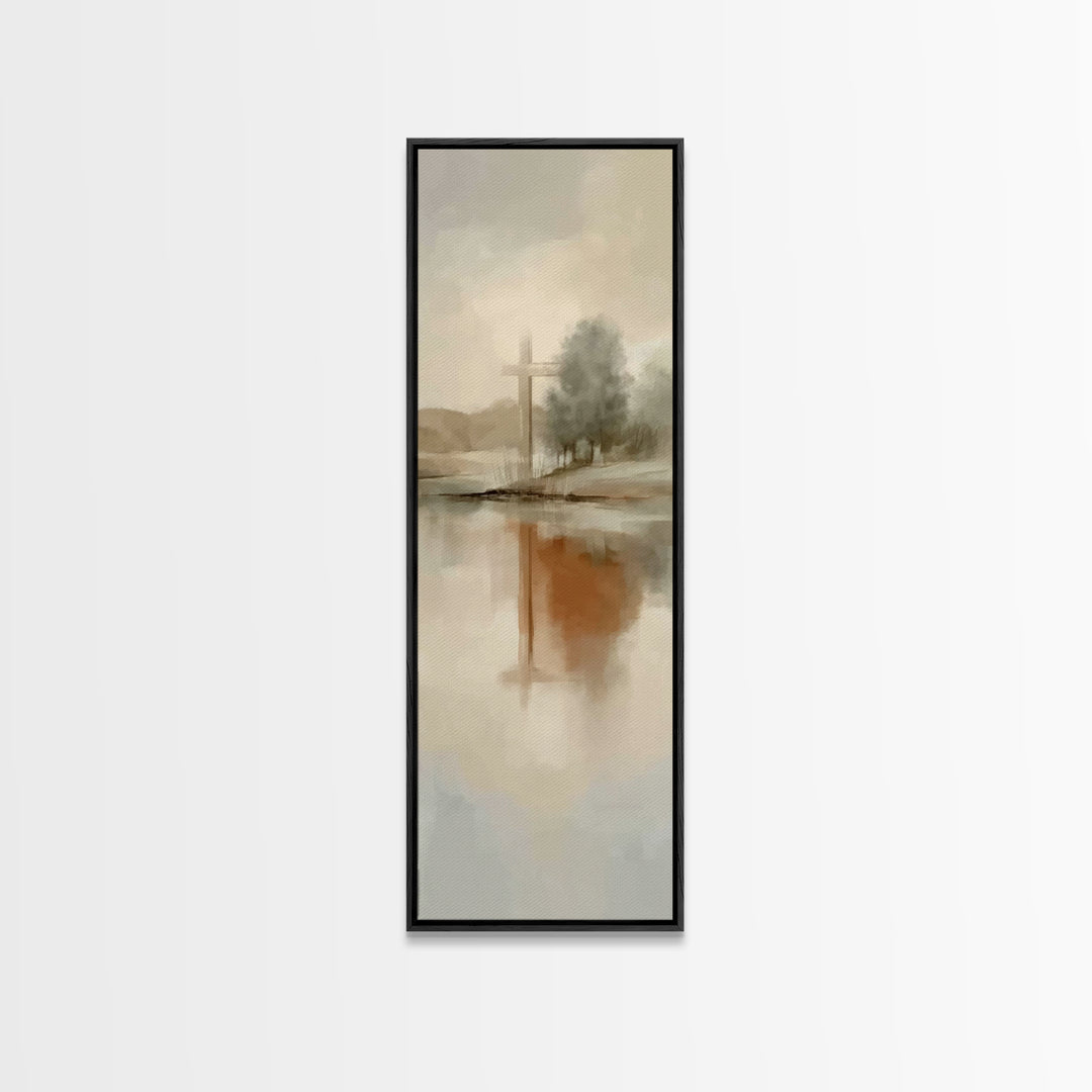 Mist Of Redemption – Framed Canvas Print – Christian Wall Art – Abstract Christian Art – Skinny Art – Christian Art Canvas – Christian Gift