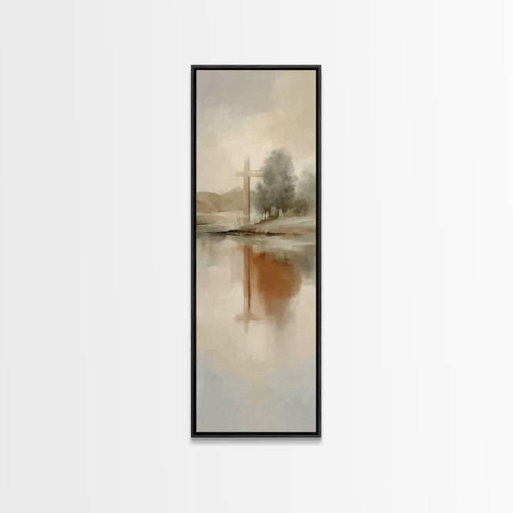 Mist Of Redemption – Framed Canvas Print – Christian Wall Art – Abstract Christian Art – Skinny Art – Christian Art Canvas – Christian Gift