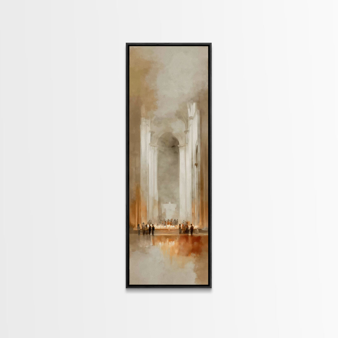 Cathedral Dawn – Framed Canvas Print – Skinny Art – Christian Art Canvas – Christian Wall Art – Framed Christian Art – Moody Christian Art