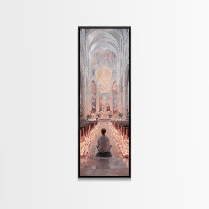 Sacred Gathering – Framed Canvas Print – Tall Narrow Wall Art – Christian Art – Christian Wall Art – Christian Art Canvas – Subtle Christia