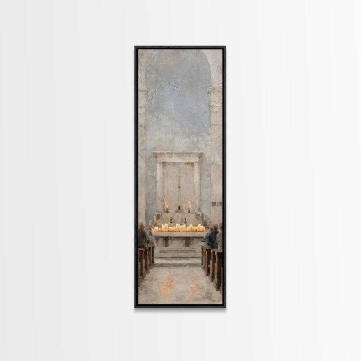 Cathedral Prayer – Framed Canvas Print – Narrow Art – Christian Art Canvas – Christian Wall Art – Christian Art Print – Christian Gift Idea