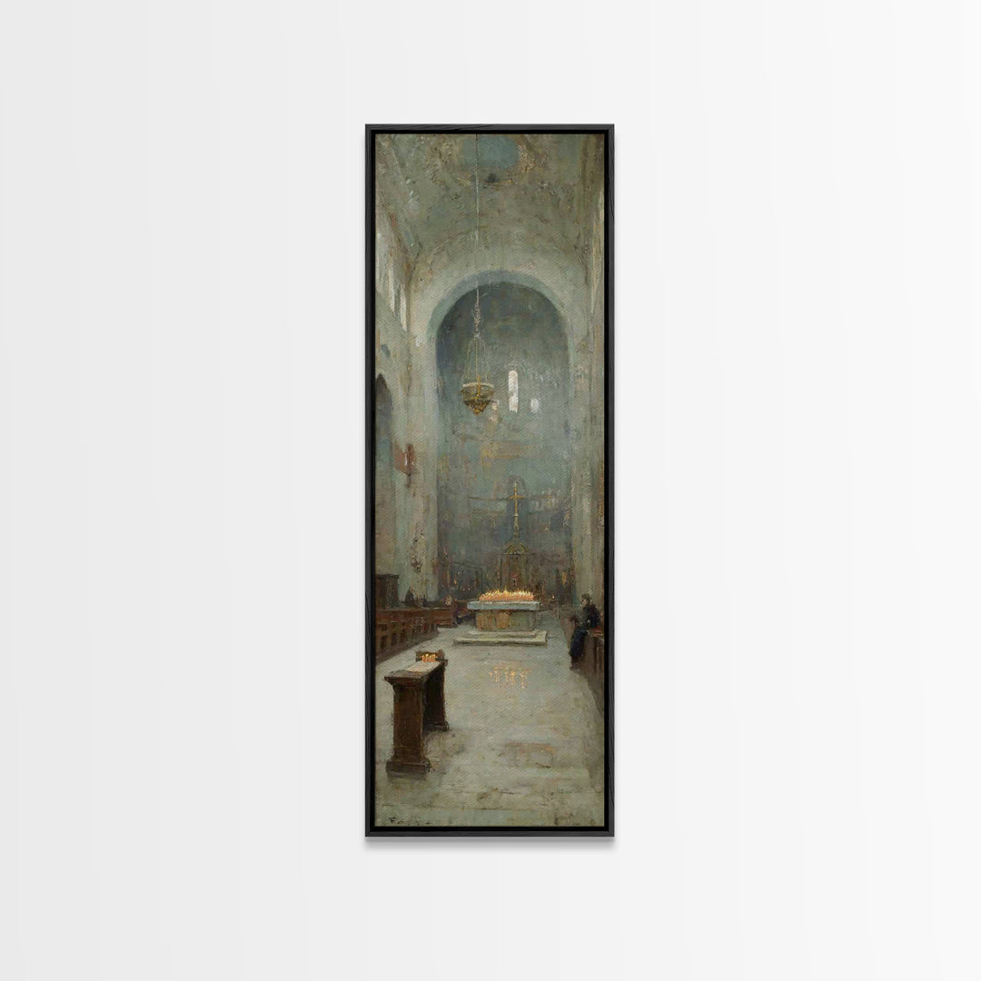 Altar Of Peace – Framed Canvas Print – Tall Skinny Art Print – Christian Wall Art – Christian Art Canvas – Vintage Christian Art – Christia