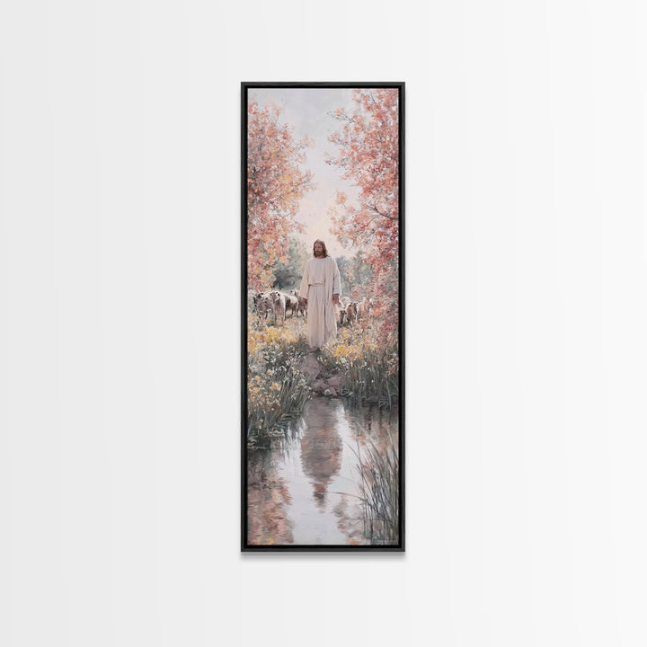 Shepherds Of Grace, Framed Canvas Print, Skinny Art, Christian Art Canvas, Jesus Painting, Christian Christmas Art, Christian Wall Art