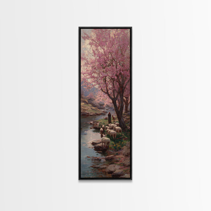 Fields Of Blessing | Framed Canvas Print | Tall Narrow Wall Art | Christian Painting | Jesus Art Print | Christian Christmas Art