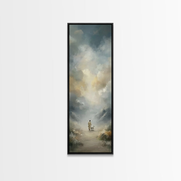 Fields Of Hope, Framed Canvas Print, Narrow Art, Christian Art Canvas, Jesus Painting, Christian Wall Art, Christian Christmas Art