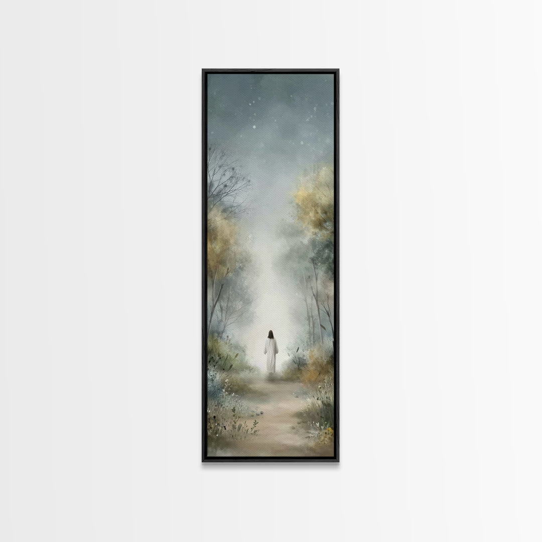 Forest Of Hope – Framed Canvas Print – Tall Narrow Wall Art – Christian Art Print – Christian Wall Art – Modern Christian Art – Jesus Paint