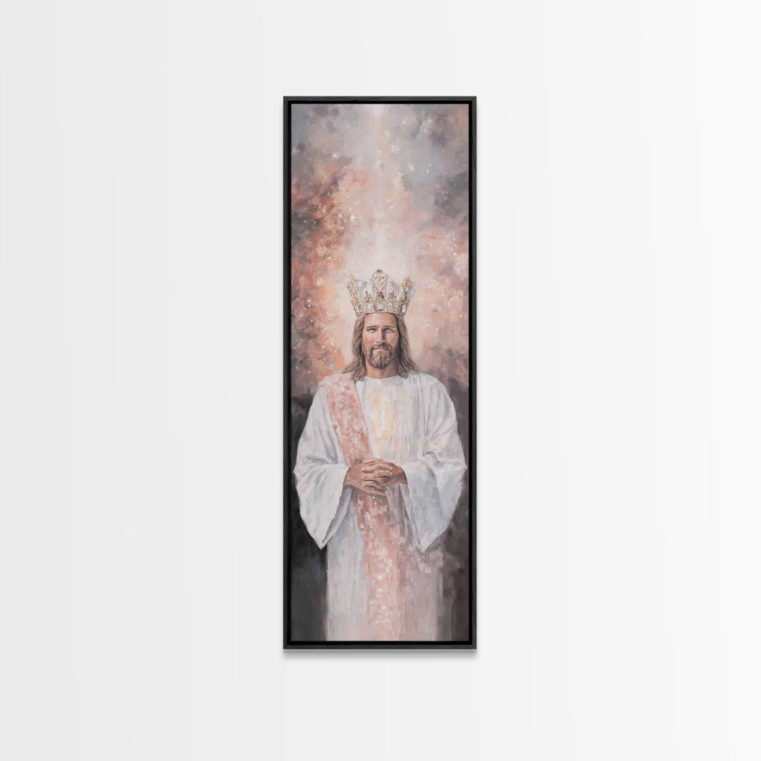 Heavenly Bright Trail – Framed Canvas Print – Tall Skinny Art Print – Christian Wall Art – Christian Painting – Jesus Art Print – Vintage C