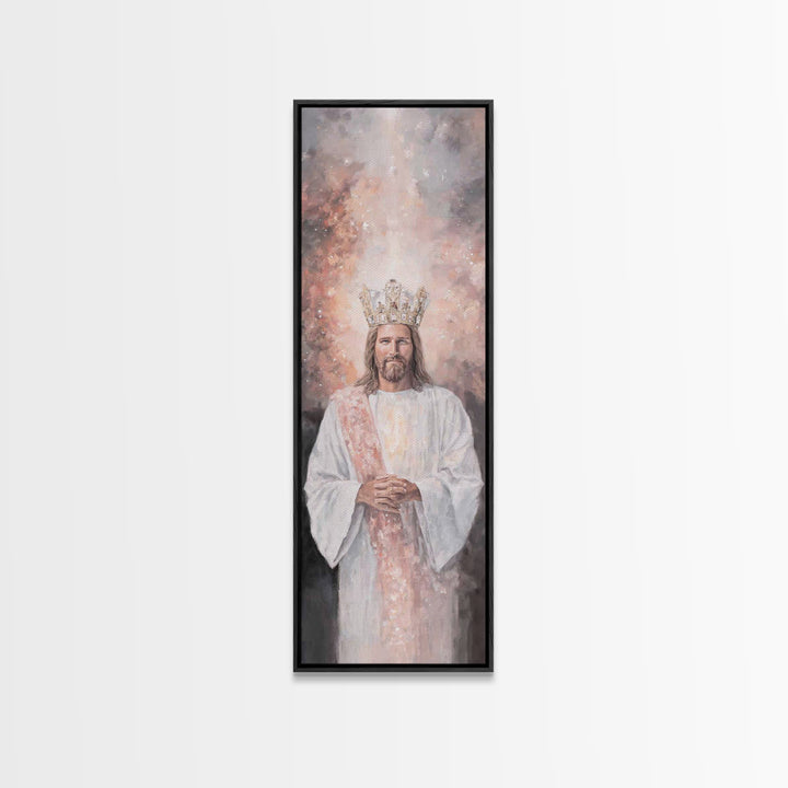 Heavenly Bright Trail – Framed Canvas Print – Tall Skinny Art Print – Christian Wall Art – Christian Painting – Jesus Art Print – Vintage C
