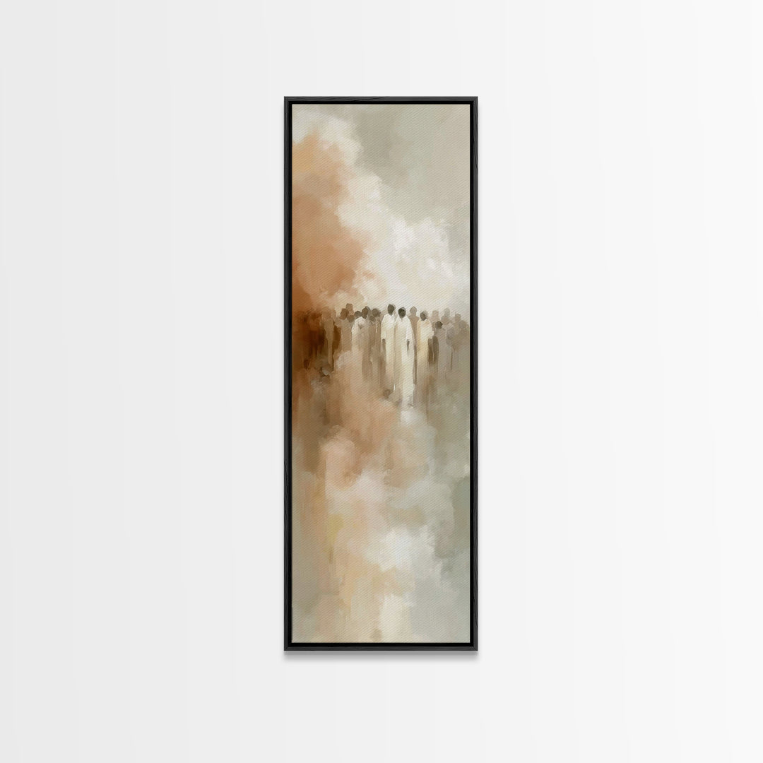 Cloudborn Saints – Framed Canvas Print, Christian Art Prints, Christian Wall Art, Abstract Christian Art, Skinny Art, Christian Painting