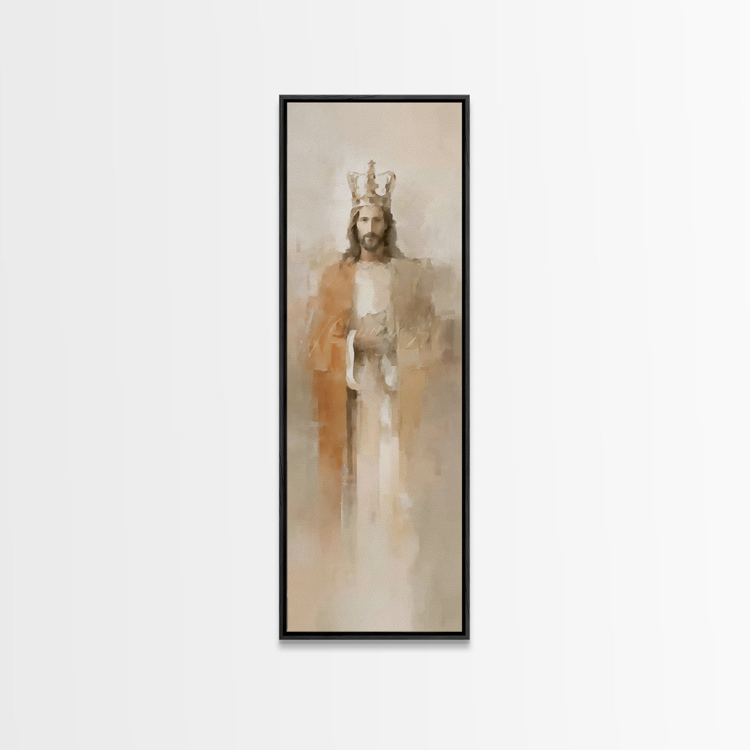 Eternal King Light – Framed Canvas Print – Narrow Art – Christian Art Canvas – Jesus Painting – Vintage Christian Art – Christmas Wall Art