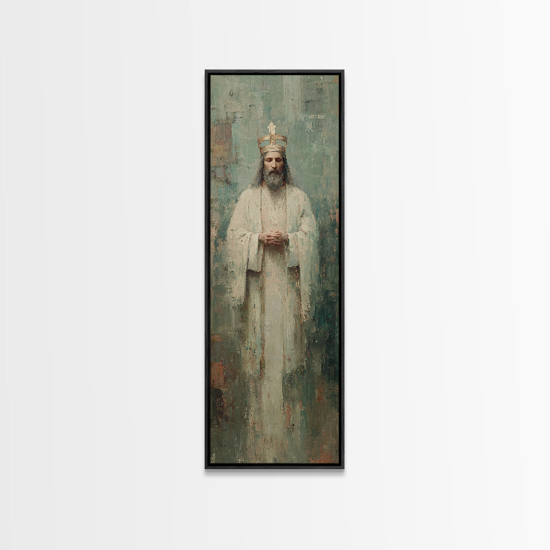Majesty Of Heaven – Framed Canvas Print – Tall Narrow Wall Art – Christian Wall Art – Large Jesus Painting – Christian Art Work – Christmas