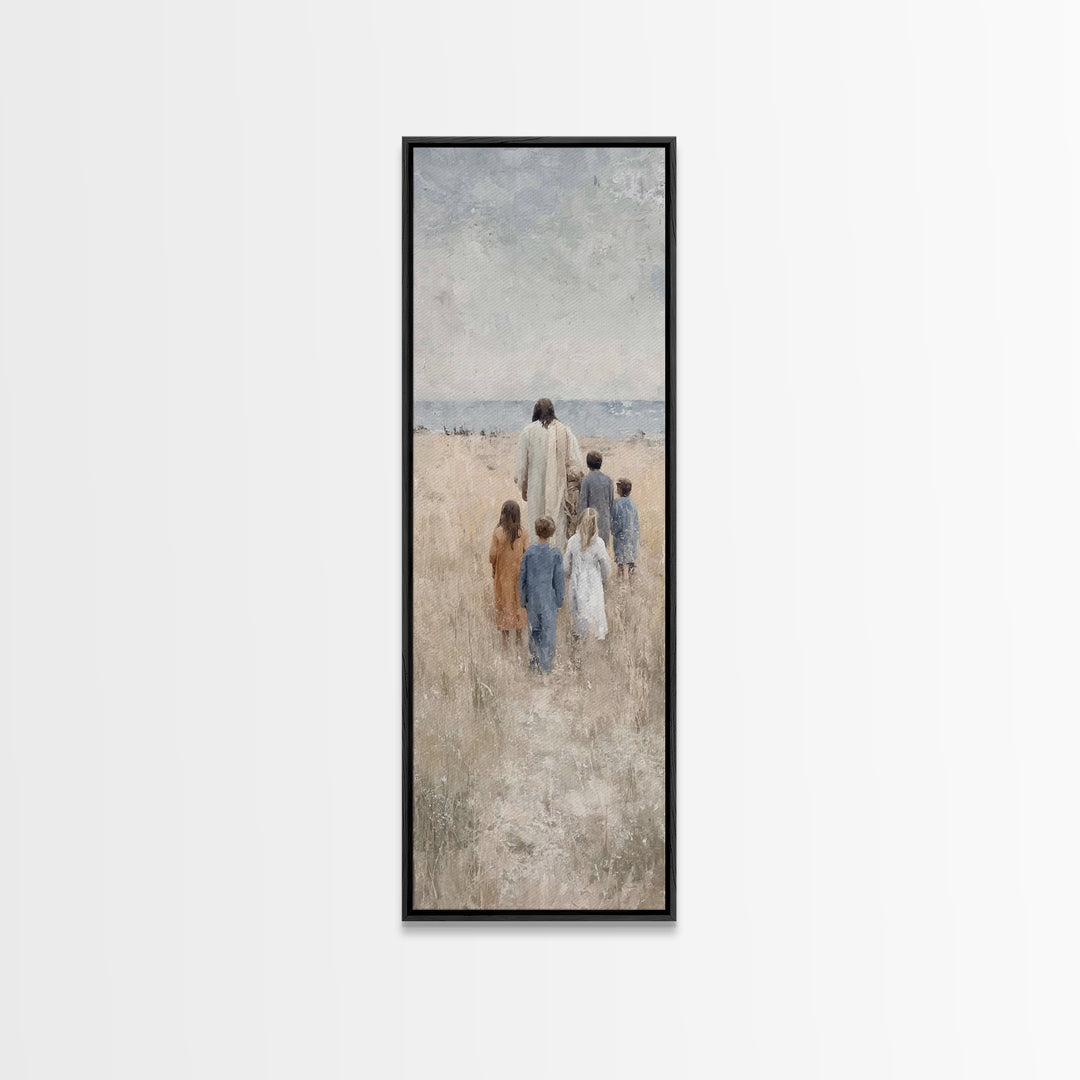 Path Of Grace – Framed Canvas Print – Tall Narrow Wall Art – Christian Wall Art – Jesus Painting – Christmas Art