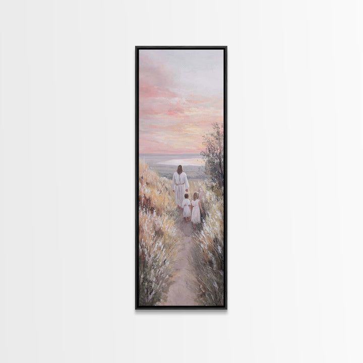 Fields Of Mercy | Framed Canvas Print | Tall Skinny Art Print | Christian Art Canvas | Jesus Painting | Christian Christmas Art