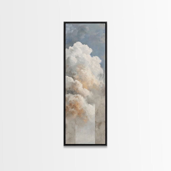 Clouded Glory – Framed Canvas Print, Christian Art Work, Christian Wall Art, Vintage Christian Art, Tall Skinny Art Print, Christian Painti
