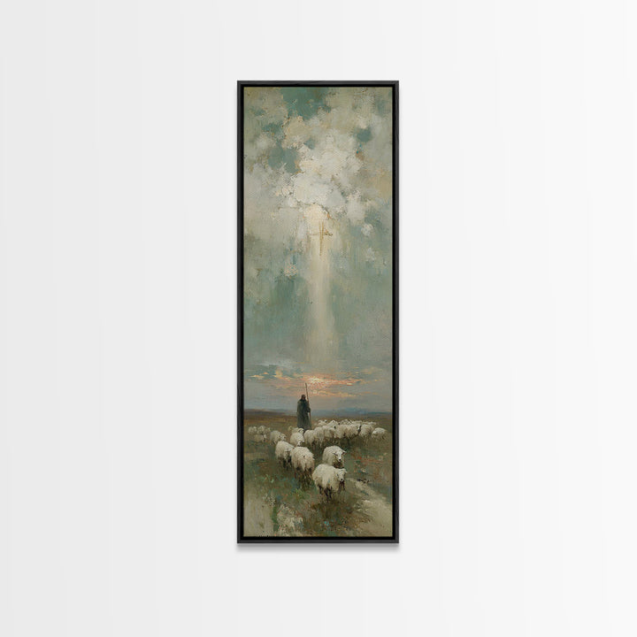 Desert Glory Sky | Framed Canvas Print | Narrow Art | Christian Art Canvas | Christian Painting | Christmas Art