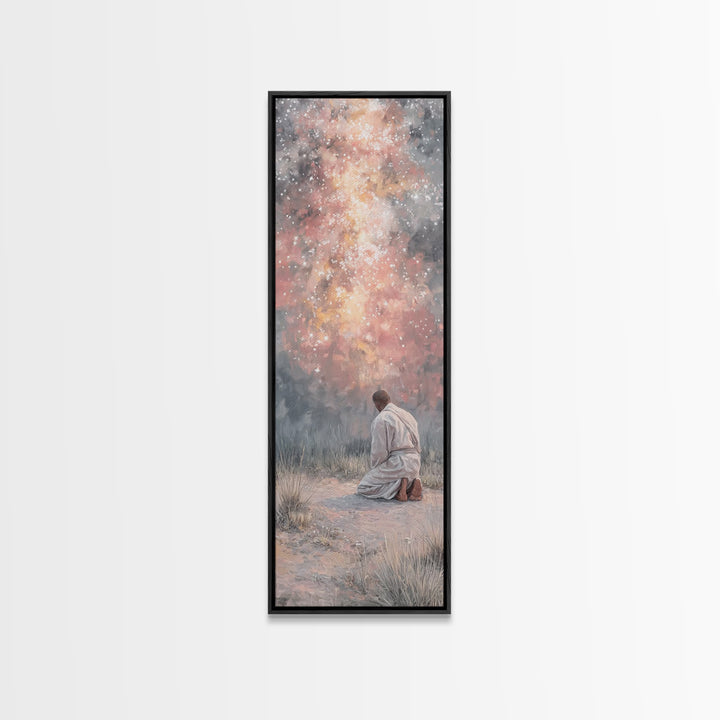 Radiant Flock Journey – Framed Canvas Print – Skinny Art – Christian Art Canvas – Christian Wall Art – Christmas Art