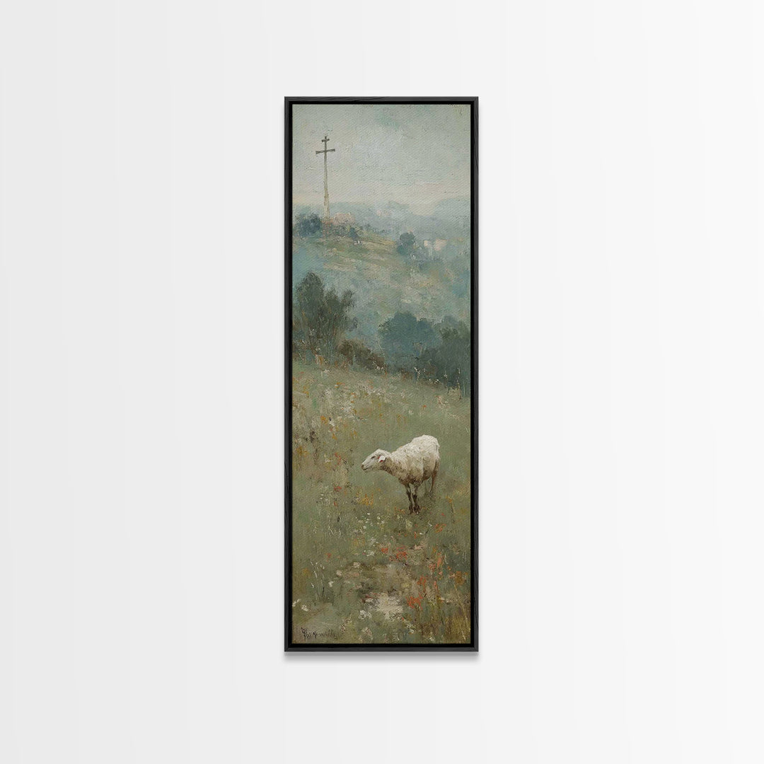 Autumn Promise – Framed Canvas Print – Narrow Art – Christian Art Canvas – Christian Wall Art – Christian Painting – Christmas Art – Christ
