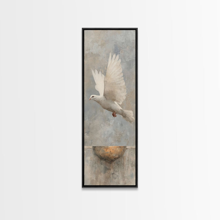 Dove Of Peace – Framed Canvas Print – Narrow Art – Christian Art Canvas – Christian Wall Art – Christian Painting – Christian Christmas Art