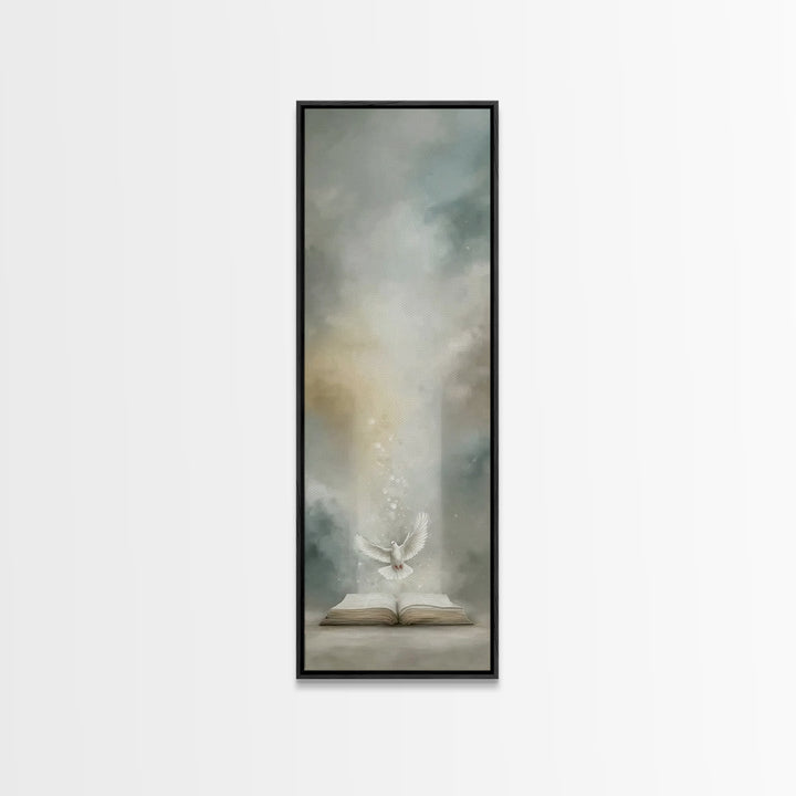 Spirit’s Living Word – Framed Canvas Print – Tall Narrow Wall Art – Christian Art Canvas – Christian Wall Art – Christian Paintings – Chris
